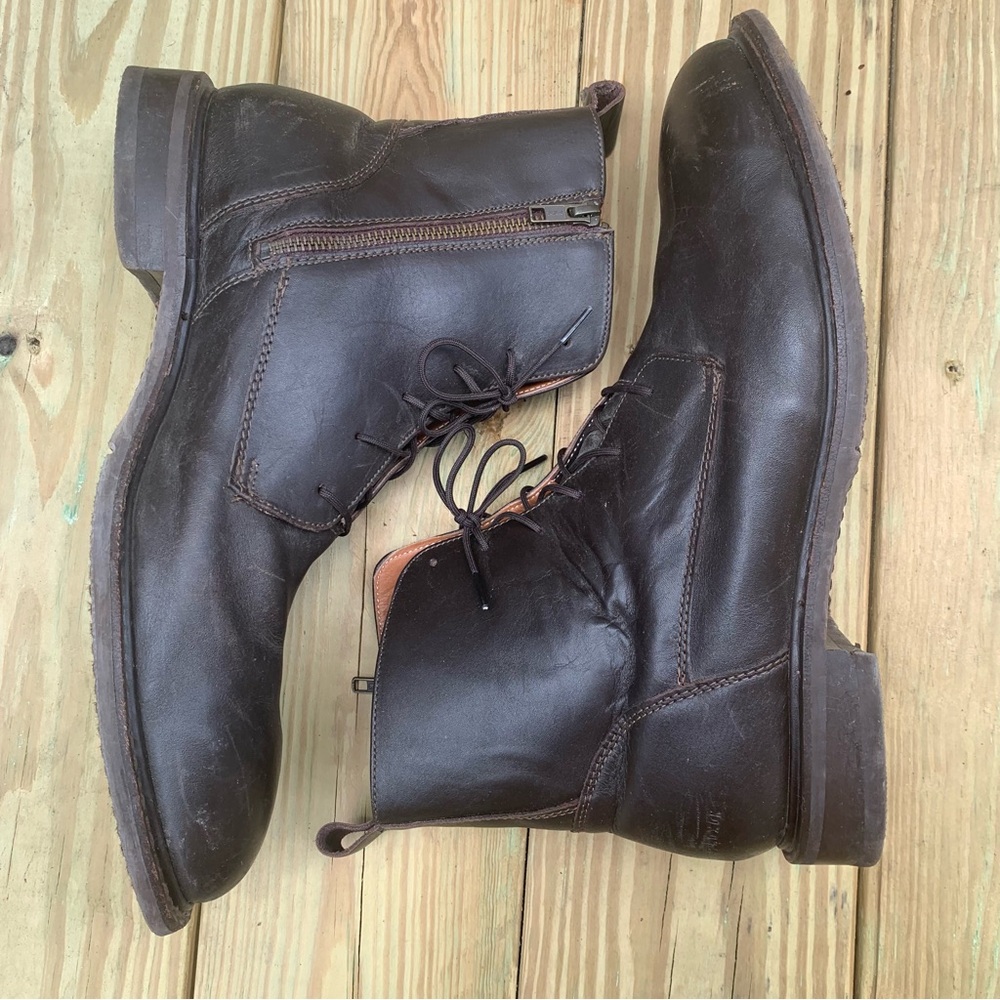 Steel Toe Lace Up Brown Boots